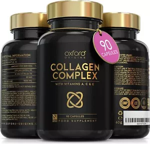Collagen Powder Capsules + Vitamin A C & E Men & Women Anti Ageing x 90 Caps - Picture 1 of 12