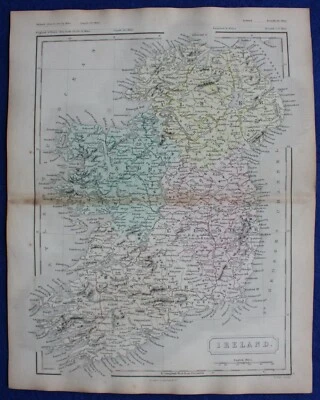IRLANDA, mapa atlas antiguo original, Samuel Butler, 1860 Foto 1 de 3
