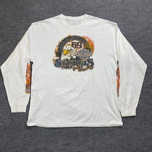 Harley Davidson Camicia Uomo 2XL Bianca Manica Lunga Sturgis 69° Montaggio Rushmore - Foto 1 di 12