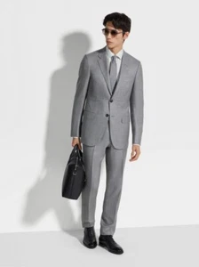 Ermenegildo Zegna Saks Fifth Avenue 2-Piece Suit Set Men 42/36 Gray Straight Leg - Picture 1 of 14