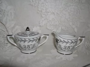 Lefton 25 Aniversario Vintage 25 Azúcar y Crema Diseño Plata - Imagen 1 de 4