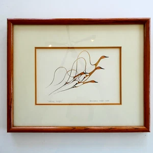 Spring Flight by Ojibway Artist Benjamin Chee Chee Wood Framed Matted Print - Picture 1 of 10