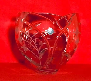 Fabuloso cuenco de cristal Polonia corte diamante con hermosos detalles. - Imagen 1 de 4