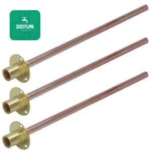 Messing Garten Wasserhahn Halterung mit Kupferrohr Latzhahn Rückplatte Kupferrohr 360mm - Bild 1 von 3