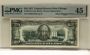 1977 $20 FRN Error Offset Printing (Full) PMG XF45 - Picture 1 of 2