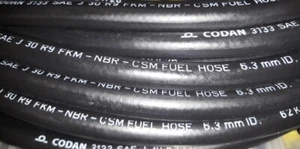 6,3 mm 1/4" ID CODAN SAE J30 R9 Benzin Kraftstoffschlauch Ethanol tolerant Benzinrohr - Bild 1 von 1