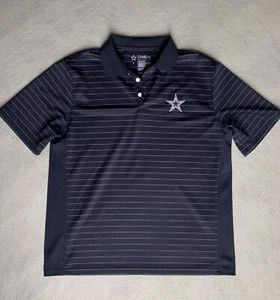 Dallas Cowboys Authentic Dark Blue Polo Stripped Shirt, Large - Picture 1 of 7