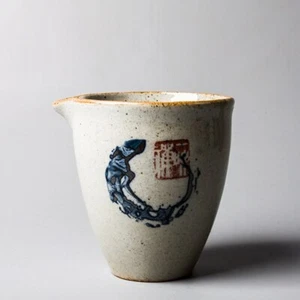 Tazza fiera ceramica dipinta a mano Zen tazze da tè blu cinese kung fu tè vintage - Foto 1 di 6