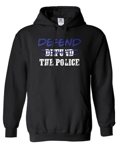 Sudadera con capucha unisex Defend the Police soporte línea azul bandera - Imagen 1 de 4