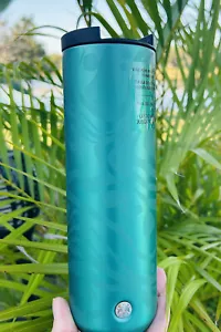Starbucks Teal Abstract Steel Tumbler Green Steel Vacuum Insulated Cup 16oz Neu - Bild 1 von 13