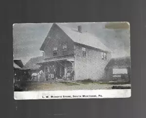 SOUTH MONTROSE PA VINTAGE POSTCARD bw L W MOODY GENERAL STORE 1900s Signs - Picture 1 of 2