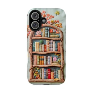 Cute Bookcase Books Embroidery Print Tough Smart Phone Case iPhone Case - Picture 1 of 99