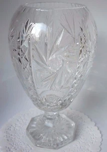 VINTAGE HOHE SOCKELVASE - SCHEINT KRISTALL ZU SEIN - Bild 1 von 2
