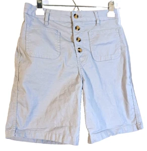 Bermudas Lee para mujer calce relajado tiro alto con botones azul claro talla 8 medianas - Imagen 1 de 6