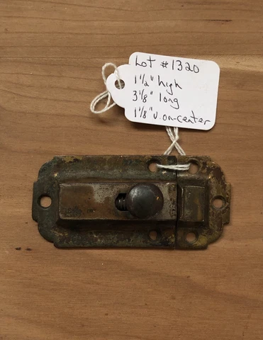 1320-Vintage Cast Metal Brass Plated Early 1900s Cupboard Cabinet Latch Receiver Cover