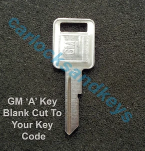 1971, 75, 79, 83-86 Buick Lesabre OEM GM 'A' Key Blank Cut To Your Key Code - Picture 1 of 1