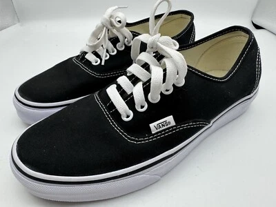 Vans Street Zapatos de Lona 8 Hombres 9.5 Mujeres Negros Con Cordones Bajo Perfil Patín Foto 1 de 4