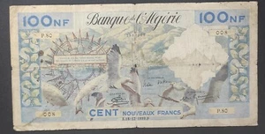 Algérie très rare billet de 100 NF du 18/12/1959 P.80 N° 008 Pick-121a état B - Imagen 1 de 2