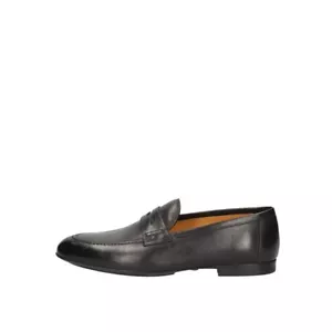 SCARPE MOCASSINO CASUAL UOMO CAMPANILE T9783S PELLE NERO ORIGINALE PE NEW - Picture 1 of 6