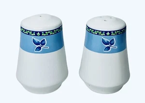 Set shaker sale e pepe porcellana floreale blu verde Enesco COUNTRY GATE vintage NUOVO - Foto 1 di 5