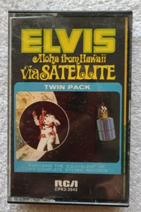 ELVIS PRESLEY-ALOHA FROM HAWAII VIA SATELLITE Cassette RCA 1973 CPK2-2642 Tested - Picture 1 of 5