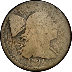 1794 (S-65) Liberty Cap ‘Head of 1794’ Lettered Edge Large Cent NGC Fair Details - Picture 1 of 5