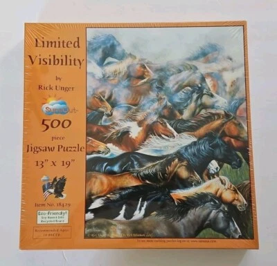 Rompecabezas SunsOut Rick Unger Caballo 500 Piezas PC 13x19" Sellado EE. UU. Funcionando Foto 1 de 4