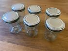 Set Of 6 Round Bonta Glass Jars With Silver Screw Top Lid 212ml
