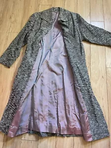Vtg Stunning Mod Art Deco Grey Pink 1940s Coat Swing Jacket - Picture 1 of 11