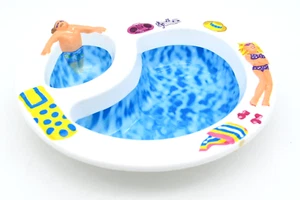 Lot 2 Plastic Pool Chip Dip Divided Plastic Bowl Party Tray Veggie Hummus - Picture 1 of 8