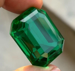 98 Cts Natural Green Emerald Emerald Cut Certified Colombian Loose Gemstone - Picture 1 of 19