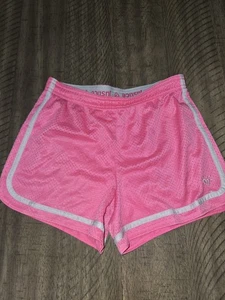 Justice Girls Pink Athletic Shorts Breathable Mesh Design Size 12 - Picture 1 of 3