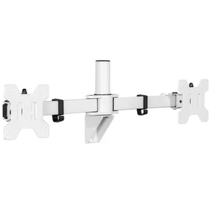 VIVO White Steel Telescoping Flush Wall Mount for Dual 21"-32" Computer Monitors - Picture 1 of 8
