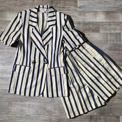 Jaqueta Jennifer Eden Feminina 7/8 Shorts Náuticos Blazer Conjunto Costeiro Antigo - Imagem 1 de 4