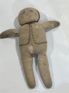 Vintage Stoffpuppe Volkskunst primativ handgefertigt 11 Zoll - Bild 1 von 7