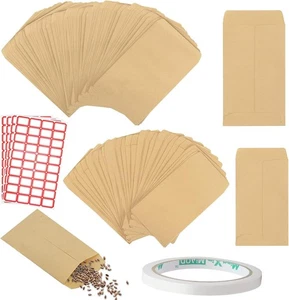 140 Pcs Mini Papiertüten Klein Samentüten Kraftpapier Tüten Kraft Papierbeutel - Bild 1 von 7