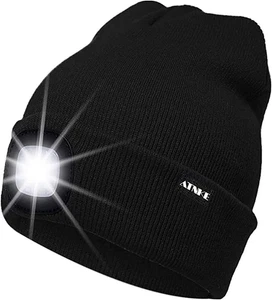 LED Cappello Illuminato Berretto,Usb Ricaricabile Cappello Da Corsa 4 LED Imperm - Foto 1 di 12