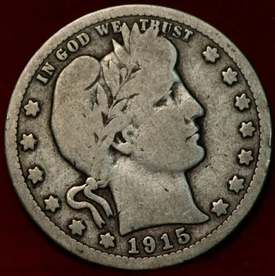 1915-D Denver Mint Silver Barber Quarter - Image 1 of 2