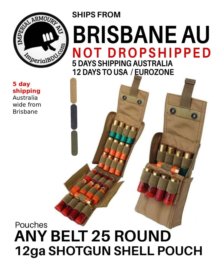 ANYBELT IBDU 25 Round 12g Shotgun Shell Pouch + Molle System 5 DAY SHIPPING AU - image 1 of 1