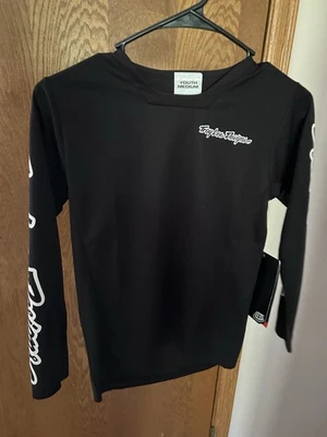 Troy Lee Designs Sprint YOUTH Jersey Black/White NEW - Image 1 of 4