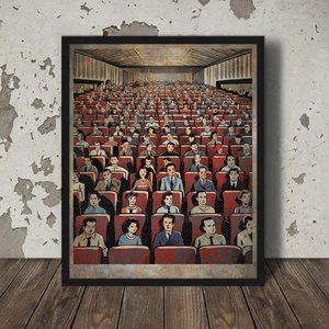 Vintage MOVIE NIGHT Wall Art, Home Theater Film Lover Decor, Retro Movie Poster - Picture 1 of 17