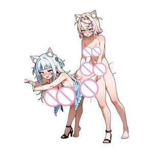 EARLFAMILY 5.1" Mococo Gawr Gura Car Sticker Hood Glass Artistic Trolley Decal - Bild 1 von 14