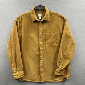 H&M H & M Men's XL Relaxed Fit Corduroy Shirt 100% Cotton Button Down Mustard - Picture 1 of 7