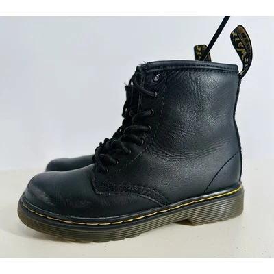 Botas de tornozelo Dr. Martens 1460 T Air Wair com zíper lateral com cadarço combate crianças tamanho 10 - Imagem 1 de 4