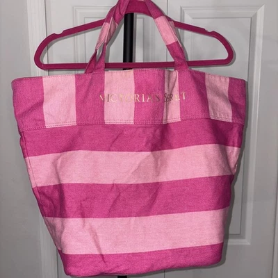 Victoria Secret Pink Striped Tote - Image 1 of 4