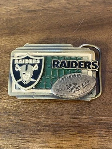 Vtg. LA Raiders Classic Logo Belt Buckle NFL Licensed Football Made in USA Brass - Picture 1 of 4