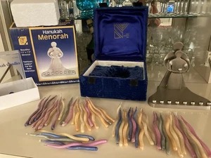 Vintage Menorah Boxed Alef Judaica “Our Love” By Giora Novak New with candles - Picture 1 of 14