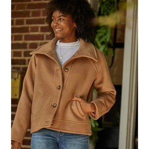 Summersalt Mantel Damen Small Fawn hellbraun wärmster Woll-Kurzmantel kastig schwer - Bild 1 von 15