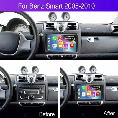 Radio estéreo GPS navegación 64G para Benz Smart Fortwo 2005-2010 Carpplay Android 13 Foto 1 de 4