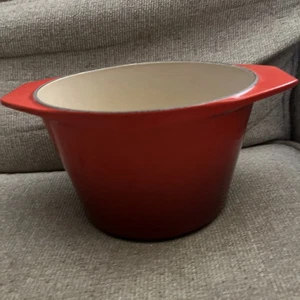 Le Creuset Cherry Enamel Cast Iron Fondue Pot French Enteraining Host  - Picture 1 of 11